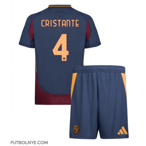 Camiseta AS Roma Bryan Cristante #4 Tercera Equipación para niños 2024-25 manga corta (+ pantalones cortos)